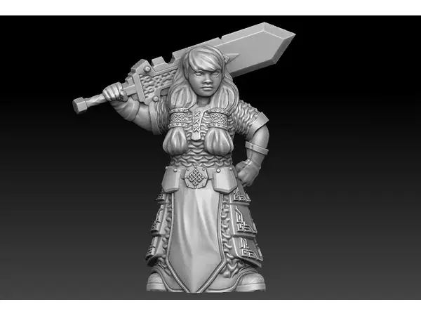 Dwarven warrior remake of PollyGrimms female dwarf warrior