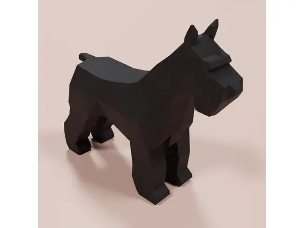 Low Poly Schnauzer Dog