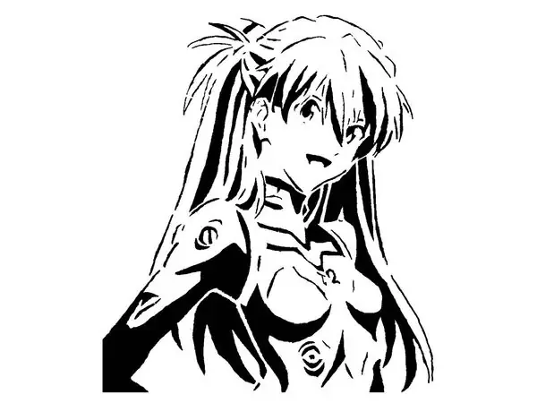 Asuka Shikinami Langley stencil 2