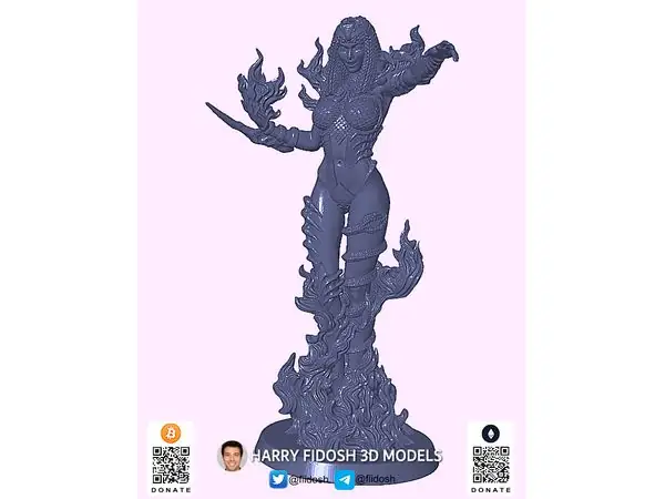 Priestess of Fire (Free DnD Miniature)