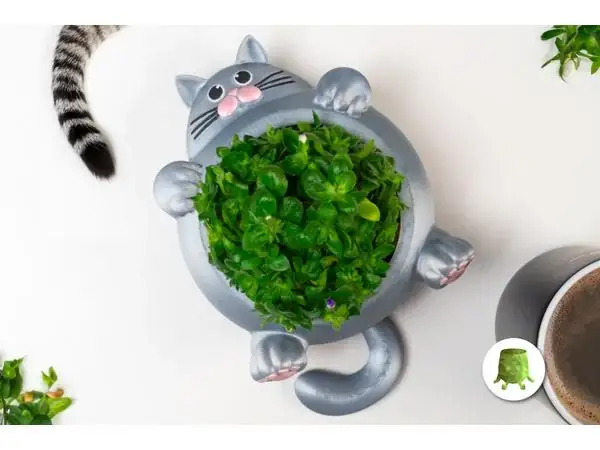 Chunky Cat Plant Pot