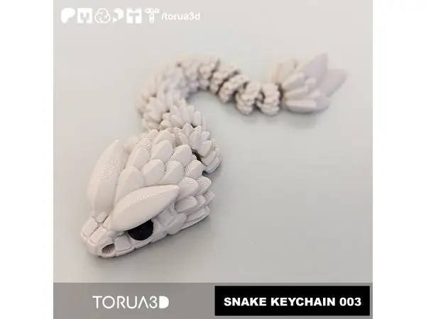 Articulated Snake Keychain 003 - Print in place  - No supports - 3mf - stl