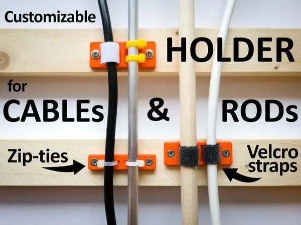 Customizable cable / rod FLAT organizer / holder