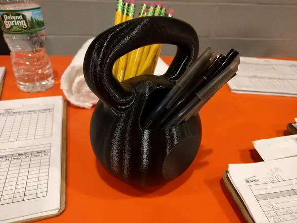 Kettlebell model and pen holder