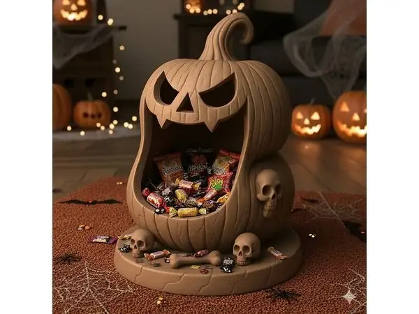 Pumpkin Treat Keeper – Halloween Candy Bowl 3D Print Model