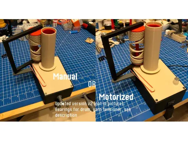 Yarn cone winder v2 - manual or motorized