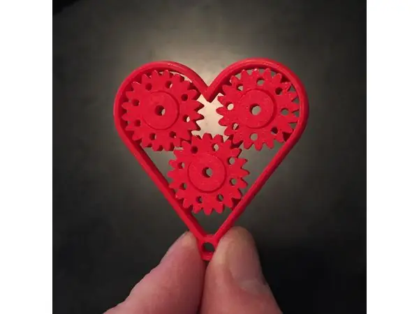 Geared Heart -Single Print with Moving Parts - Last Minute Gift
