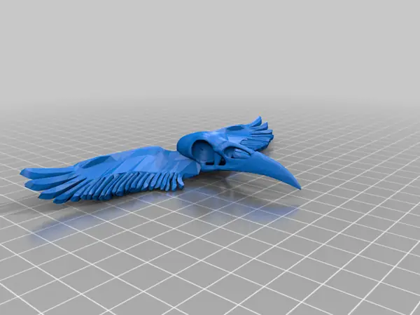raven skull with wings