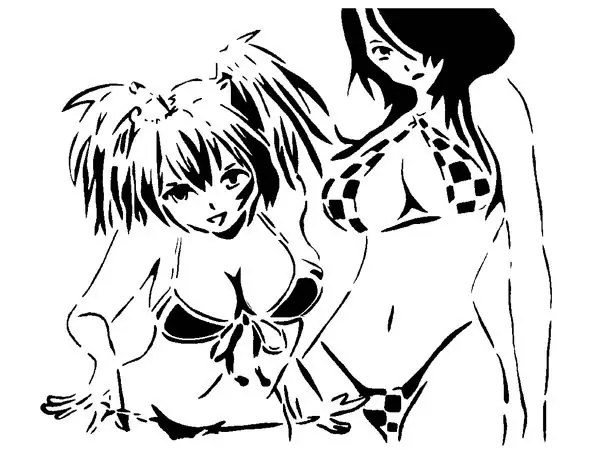 Anime beach girl 1