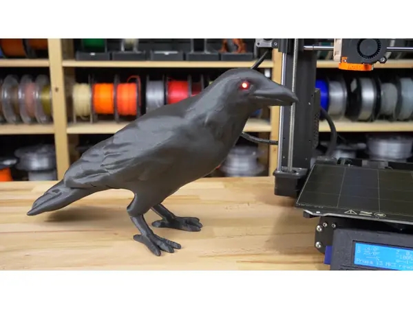 Halloween Crow with LED eyes