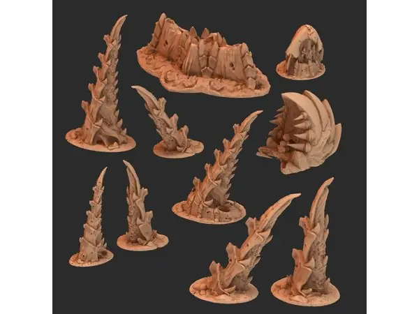 Fukai Scatter Terrain 1~10 - Chaotic Alien Hive for Grimdark tabletop wargaming