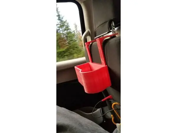 Car headrest cup holder/organizer