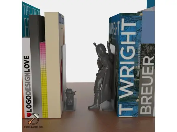 The Mandalorian & Baby Yoda Bookends