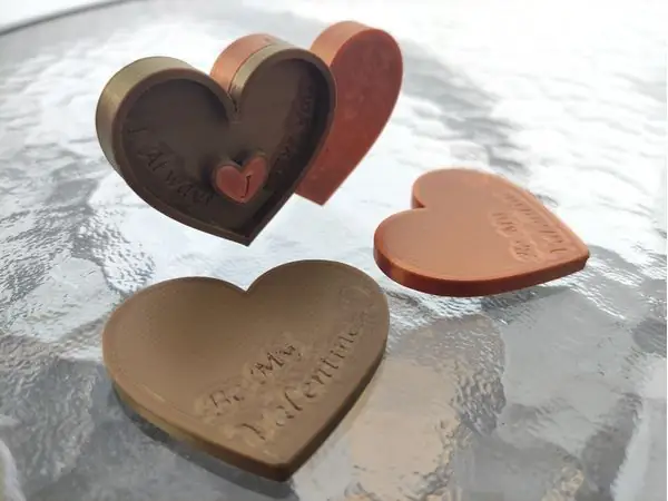 Stackable Heart Shape Valentine's Couple Rings / Jewelry Boxes