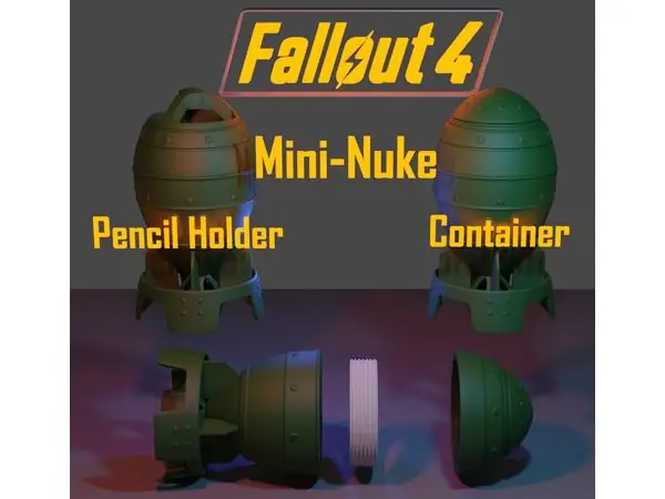Fallout 4 Mini-Nuke Container and Pencil Holder