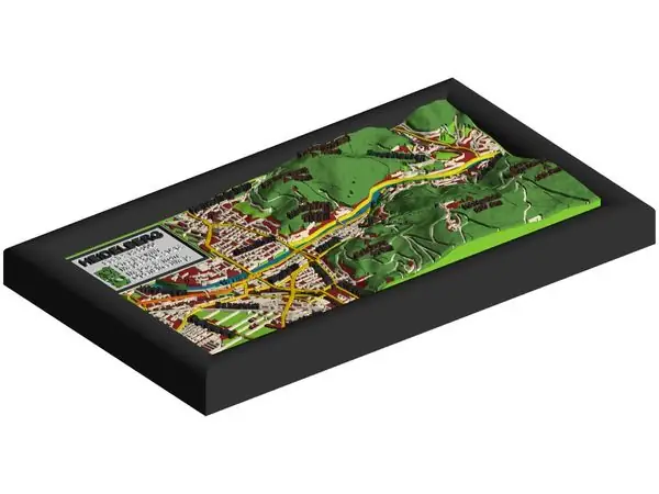 Heidelberg topographical map created with MapLab3D
