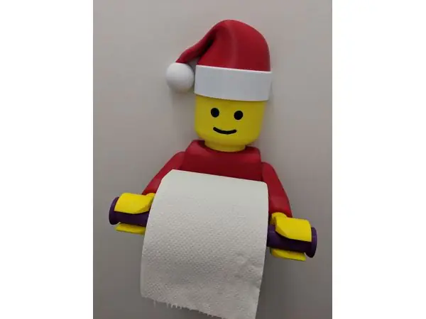 Santa Hat for Lego Man Toilet Paper Holder - vvk187