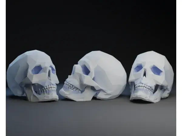 Low poly skull