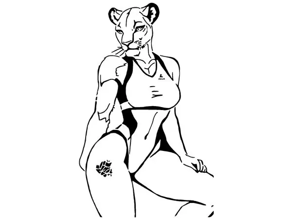Lioness girl stencil