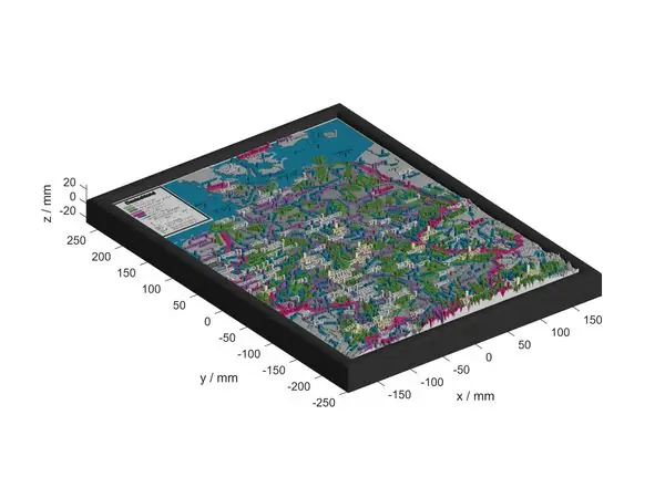 3D Relief Landkarte von Deutschland mit 446 Puzzleteilen, für Single-Extruder 3D Drucker