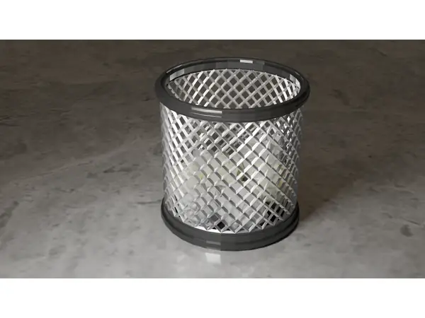 Wireframe Trash Can