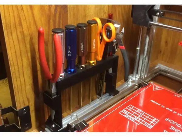 Tool rack for mounting on a 2020 frame 3D printer