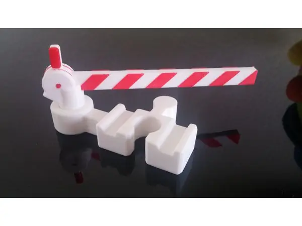 Wooden train barrier compatible to IKEA set