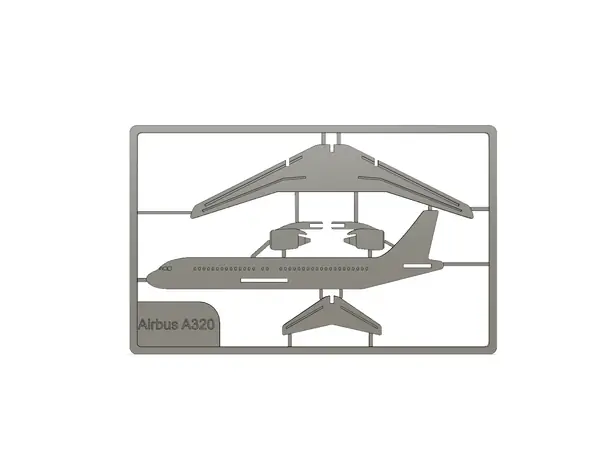 Airbus A320 Model Airplane Flat Card