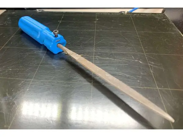 Handle for Needle File, 4mm hole and slot for M3 square nut