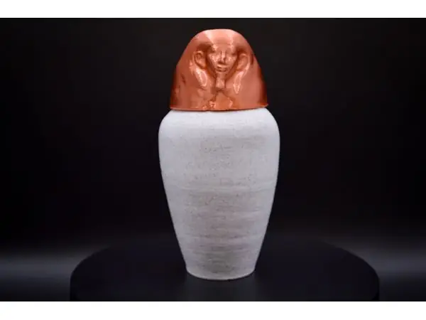 Ancient Egyptian Canopic Jar with Removable Lid Recreation
