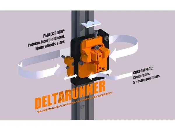 DELTARUNNER, the universal delta 3d printer carriage for kossel, mini, k800 etc.