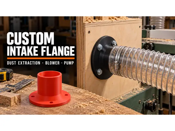 Custom Round 4-Bolt Intake Flange – Dust Extraction, Blower and Pump Adapter