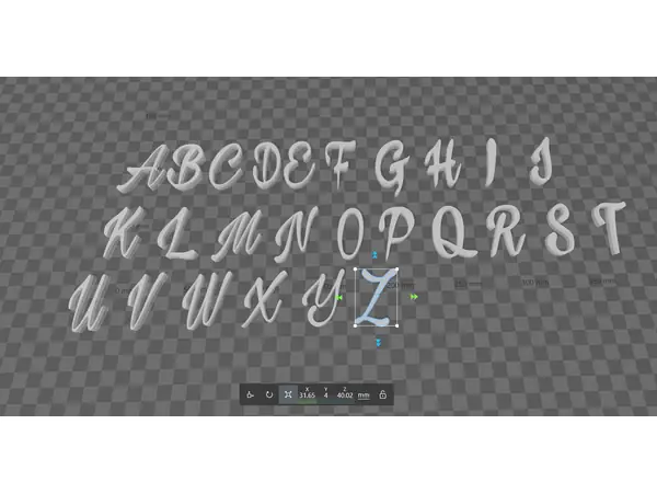 Full alphabet printable models