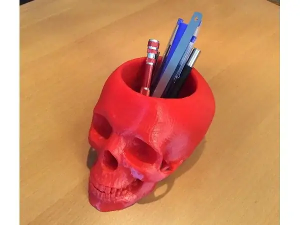 skull pen and pencil holder