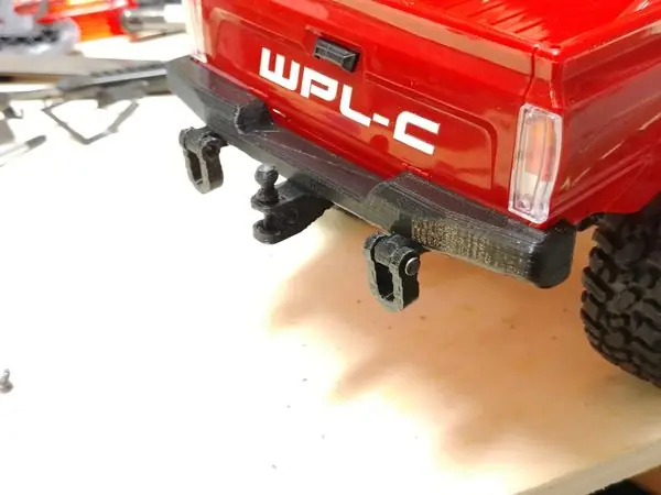 Rear bumper for WPL C24 with tow bar and shackles