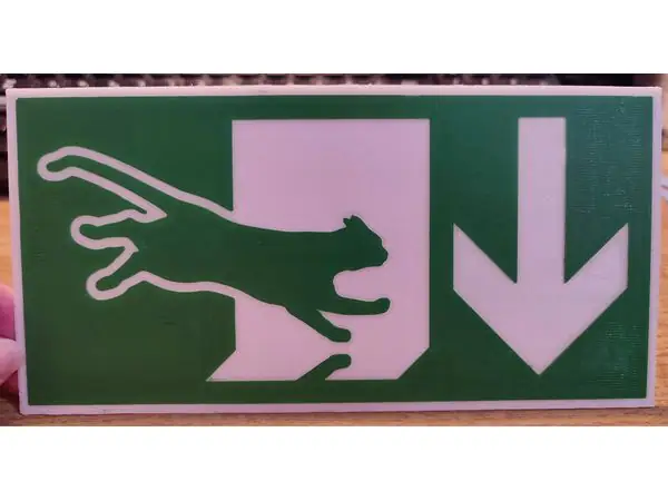 Exit sign for cats