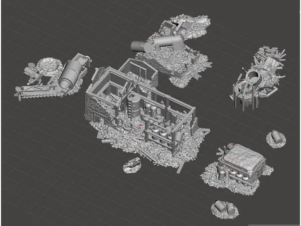 15mm WW1/WW2 Factory ruins version 2