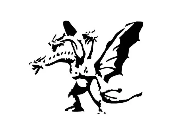 King Ghidorah stencil