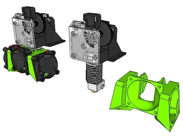 E3D V6 40mm Triple Fan Blower Duct