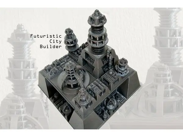 Futuristic city builder generator