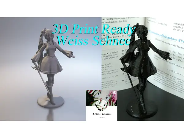 3D PRINT READY!! Weiss Schnee from RWBY