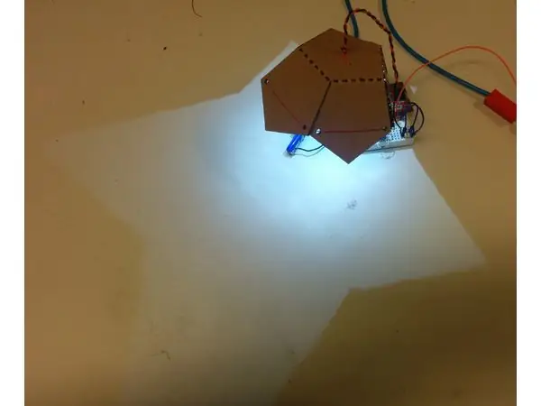 Pentagonal lamp reflector, lasercut
