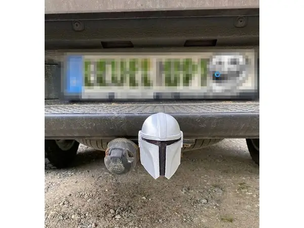 Mandalorian Helmet hitch tow ball cover