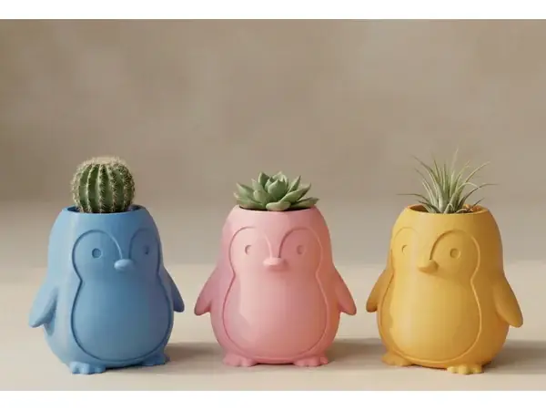 "Sir Waddleton" - Cute Penguin Planter