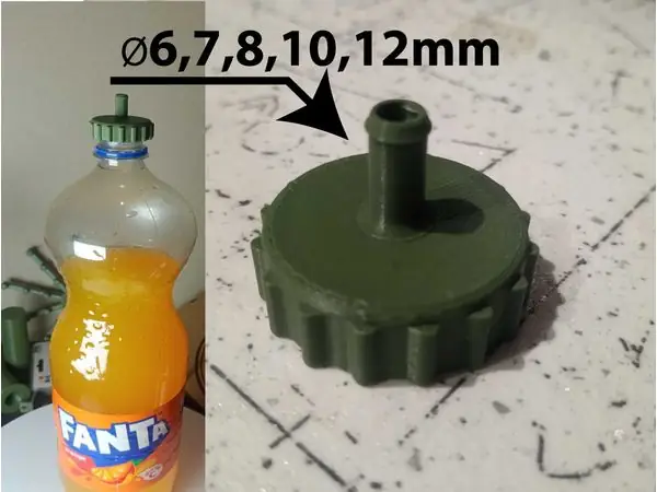 Bottle Cap with Hose Connector – Multiple Sizes (6–12 mm)
