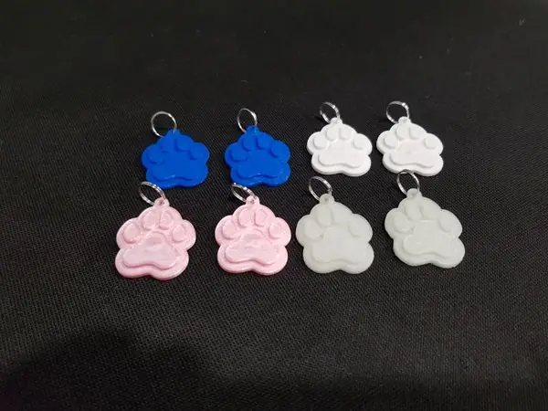 Paw keychain pet tag