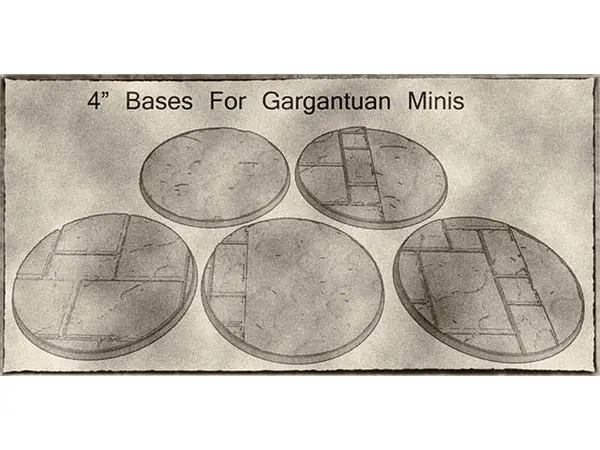 100mm / 4" Cobblestone or Road Bases For Gargantuan Miniatures for Dungeons & Dragons, Pathfinder or Warhammer 40k