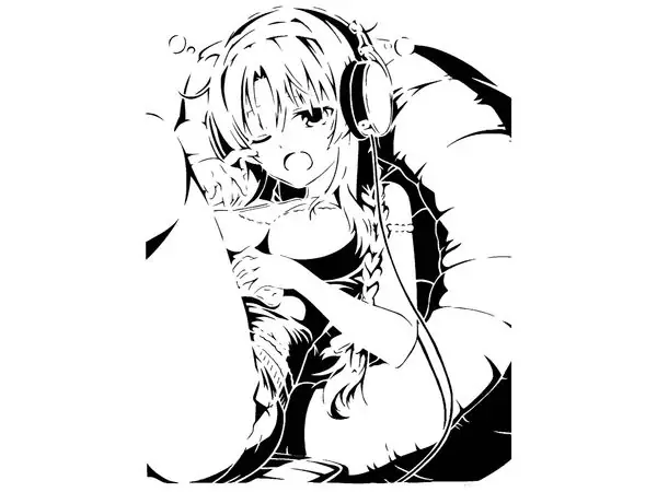 Anime Girl stencil