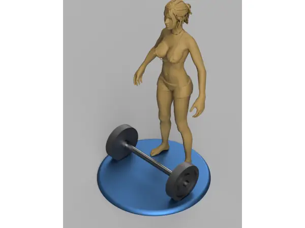 Bikini girl with weights