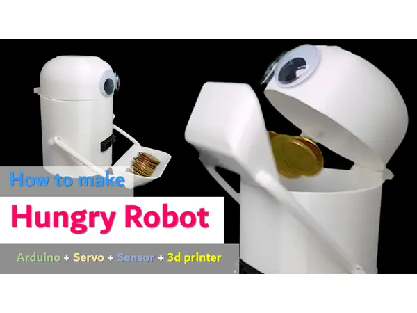 [How to make] Hungry Robot (Eat everything) using Arduino Servo Sensor 3d printer project